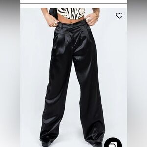 Princess Polly archer trousers in satin black